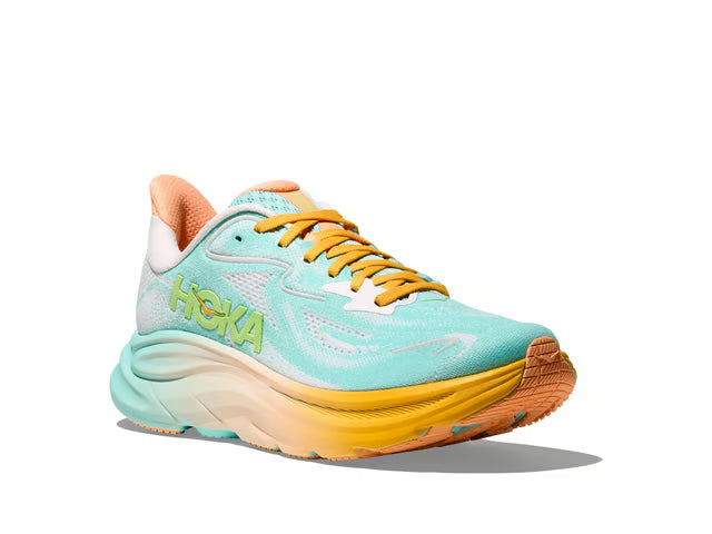 HOKA Clifton 10 – Aqua, Yellow & Peach
