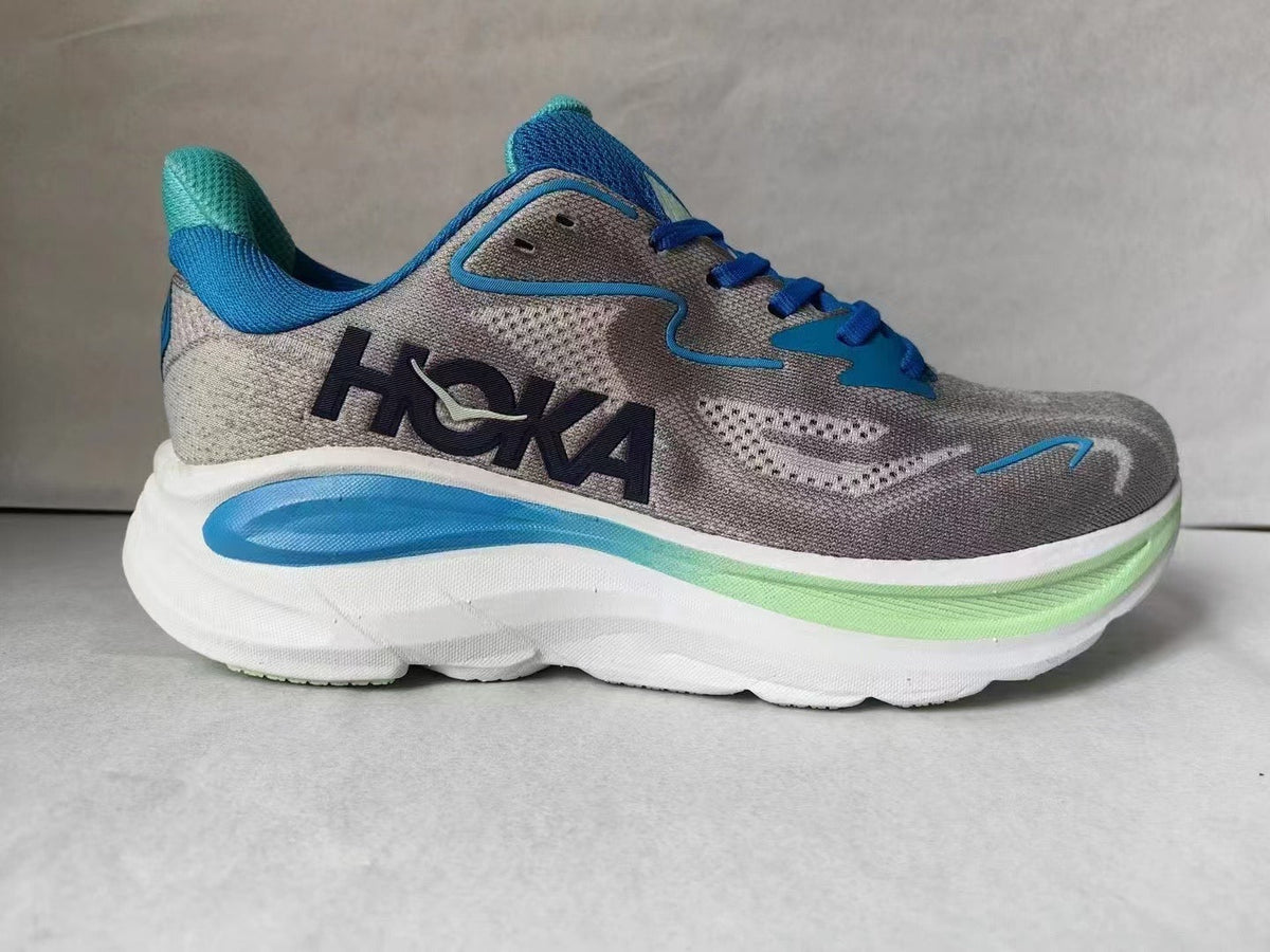 HOKA Clifton 10 – Grey, Blue & Mint