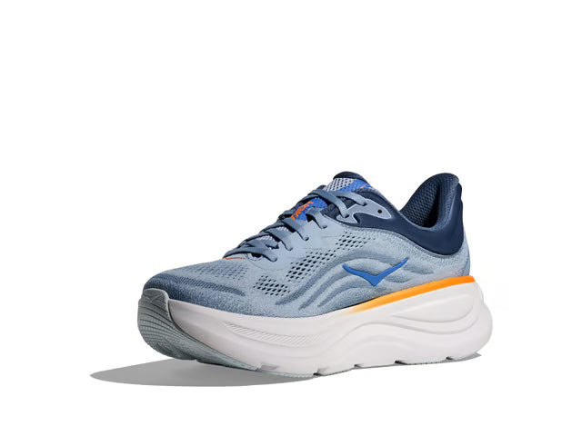 HOKA Bondi 9 Running Shoe – Blue Grey, Navy & Orange
