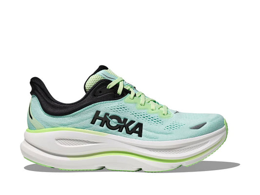 HOKA Bondi 9 Running Shoe – Mint, Lime & Black