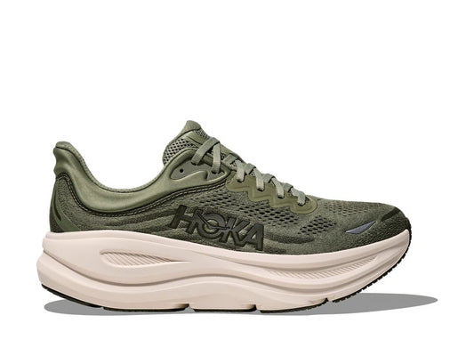 HOKA Bondi 9 Running Shoe – Olive & Cream