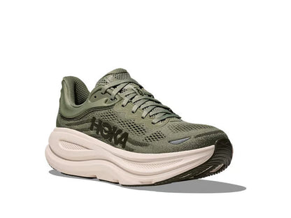 HOKA Bondi 9 Running Shoe – Olive & Cream