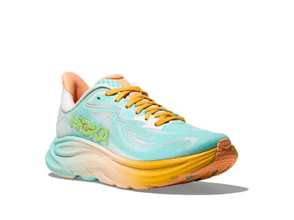 HOKA Clifton 10 – Aqua, Yellow & Peach