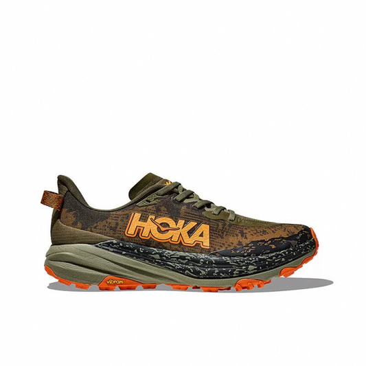 HOKA Speedgoat 6 – Olive, Brown & Orange