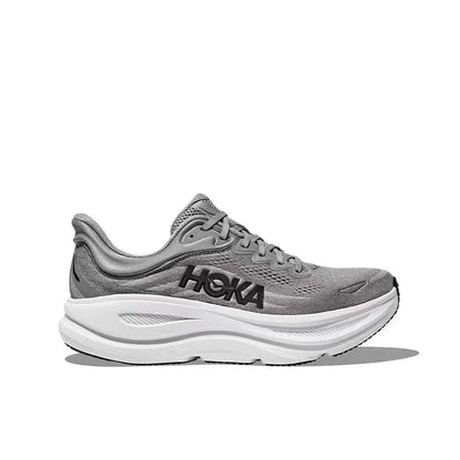 HOKA Bondi 9 Running Shoe – Grey, Black & White