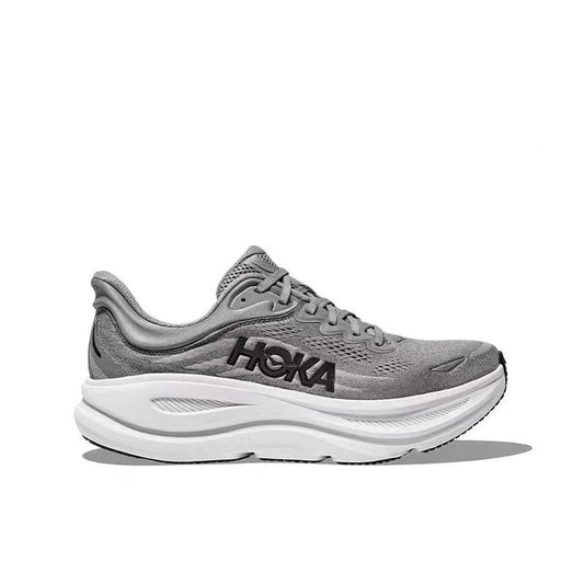 HOKA Bondi 9 Running Shoe – Grey, Black & White