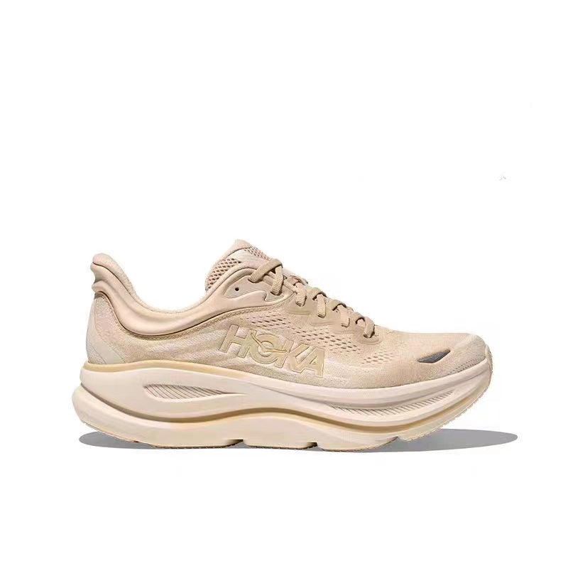 HOKA Bondi 9 Running Shoe – Beige & Cream