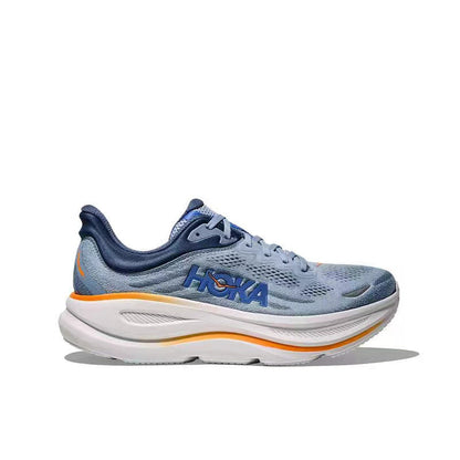 HOKA Bondi 9 Running Shoe – Blue Grey, Navy & Orange