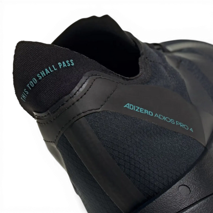 Adidas Adizero Adios Pro 4 Running Shoes – Core Black / Powder Teal
