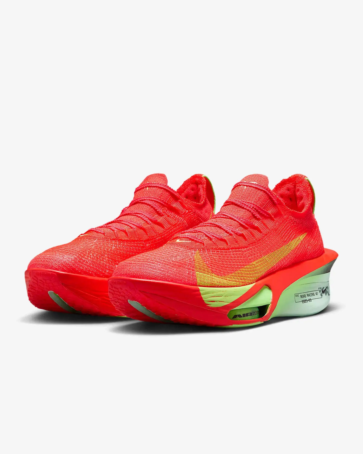Nike Alphafly 3 Road Racing Shoes - Bright Crimson / Lime Blast