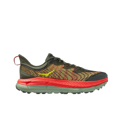 HOKA Mafate Speed 4 – Olive, Coral & Lime